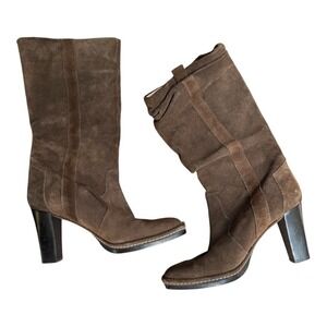 Vintage Via Spiga brown suede slouch boots 8.5